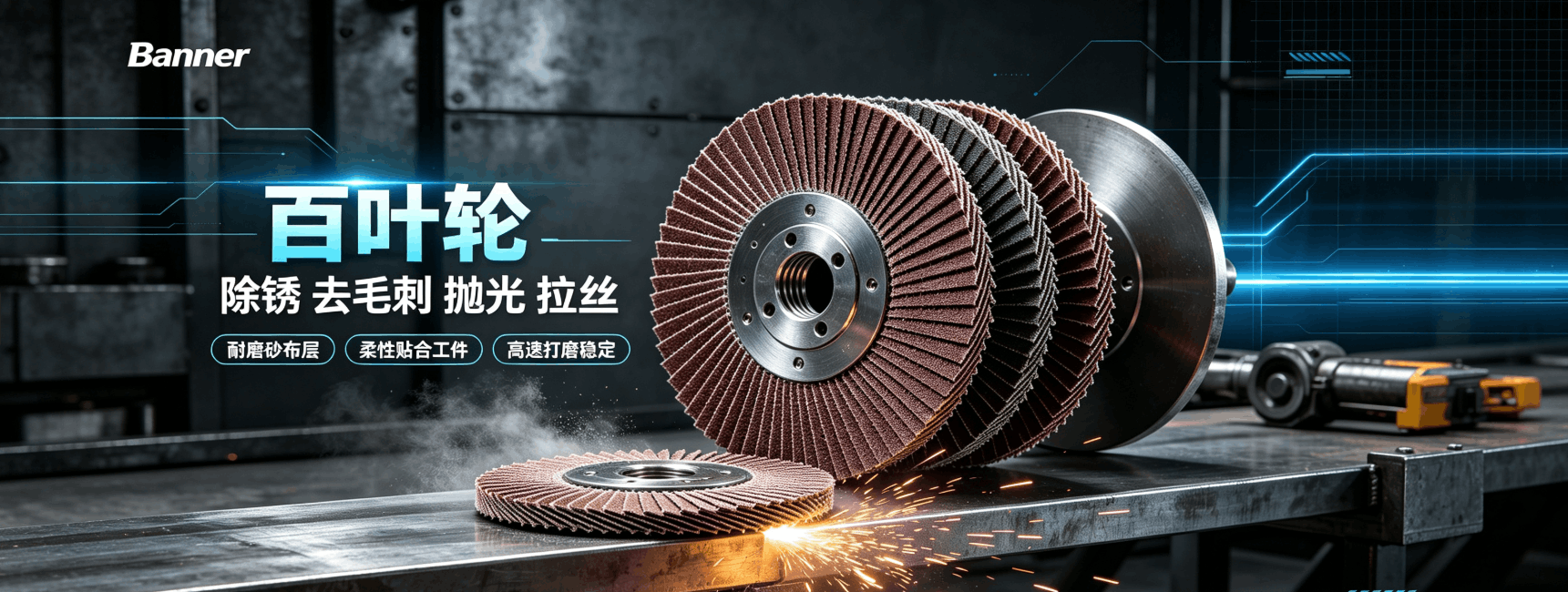 百叶轮｜工业打磨抛光神器 除锈去毛刺一步到位